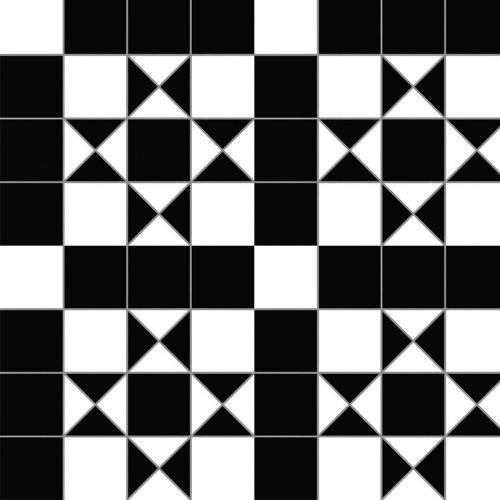 Bristol Black & White Geometric Pattern Victorian Style tiles - Sample ...
